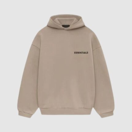 essentials fleece hoodie beige streetwear