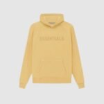 essentials knit pullover hoodie yellow streetwear