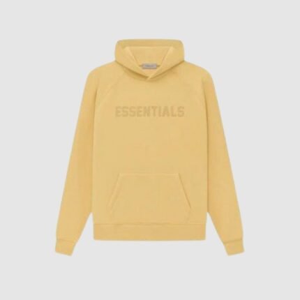 essentials knit pullover hoodie yellow streetwear