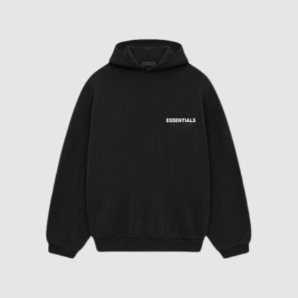 essentials fleece oversized hoodie black streetwear