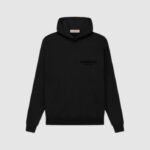 essentials pullover stretch limo black hoodie