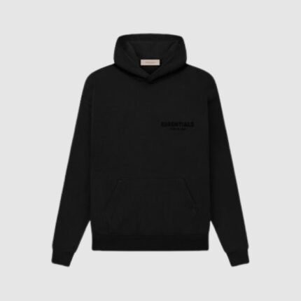 essentials pullover stretch limo black hoodie