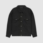 essentials fear of god black denim jacket premium streetwear outerwear