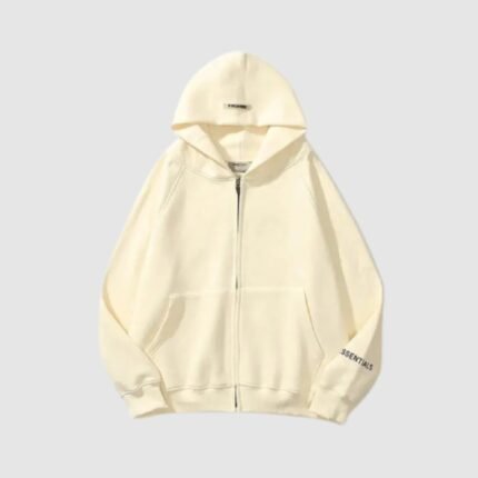 essentials reflective print zip-up hoodie streetwear