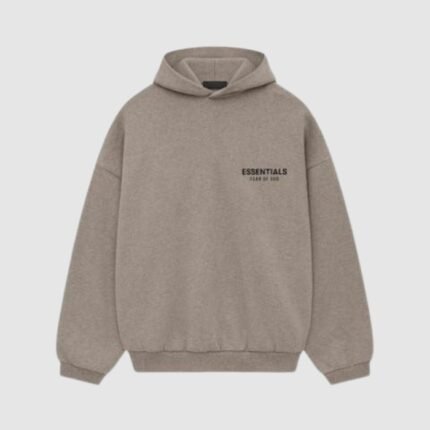 essentials fleece hoodie light brown streetwear