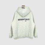 essentials fleeces thick light gray hoodie streetwear