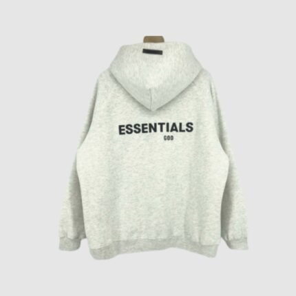 essentials fleeces thick light gray hoodie streetwear